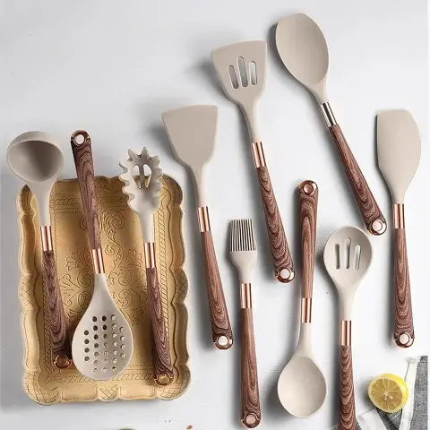 Kit de Utensilios de Cocina Set 10 Piezas Silicona Premium 