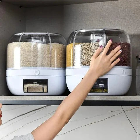 Dispensador de alimentos y cereales Almacenamiento giratorio