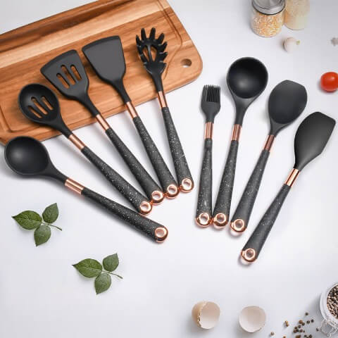 Kit de Utensilios de Cocina Set 10 Piezas Silicona Premium 