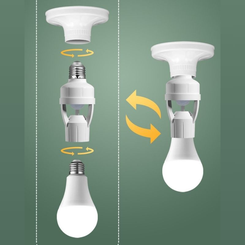 Sensor de Presença com Fotocélula para Soquete de Lâmpada