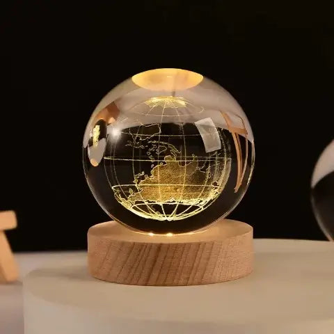 Adorno moderno de lámpara de mesa de cristal 3D