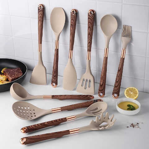 Kit de Utensilios de Cocina Set 10 Piezas Silicona Premium 