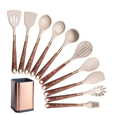 Kit de Utensilios de Cocina Set 10 Piezas Silicona Premium 