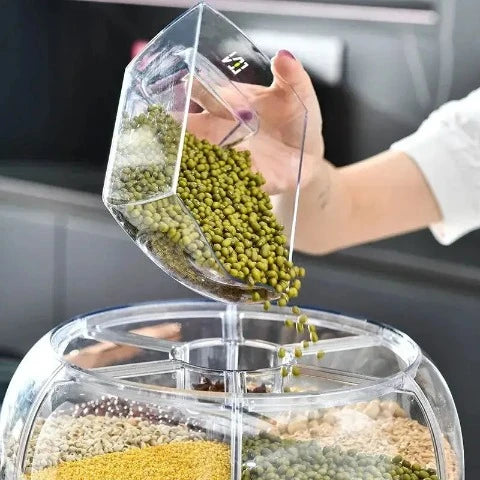 Dispensador de alimentos y cereales Almacenamiento giratorio