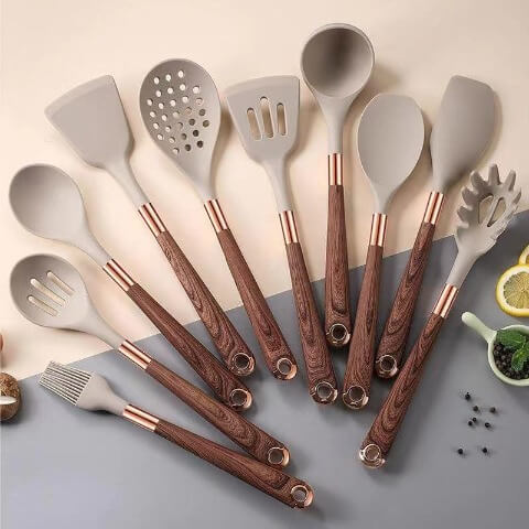 Kit de Utensilios de Cocina Set 10 Piezas Silicona Premium 