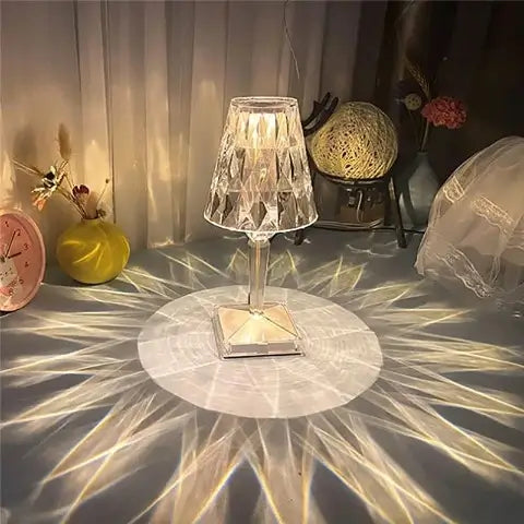 Lámpara de mesa de cristal premium 